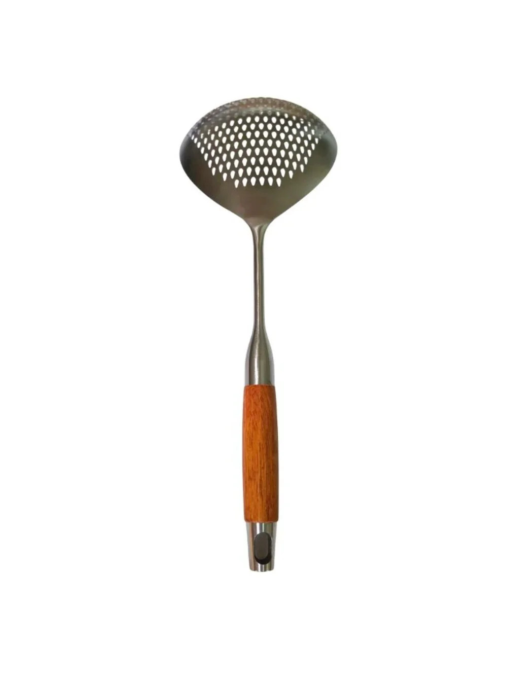 16-Inch Skimmer Slotted Spoon Wooden Handle Stainless Steel Spider Strainer